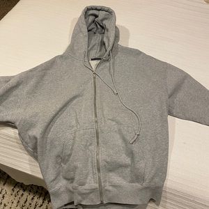 Brandy Melville, oversized, light, gray, zip sweatshirt